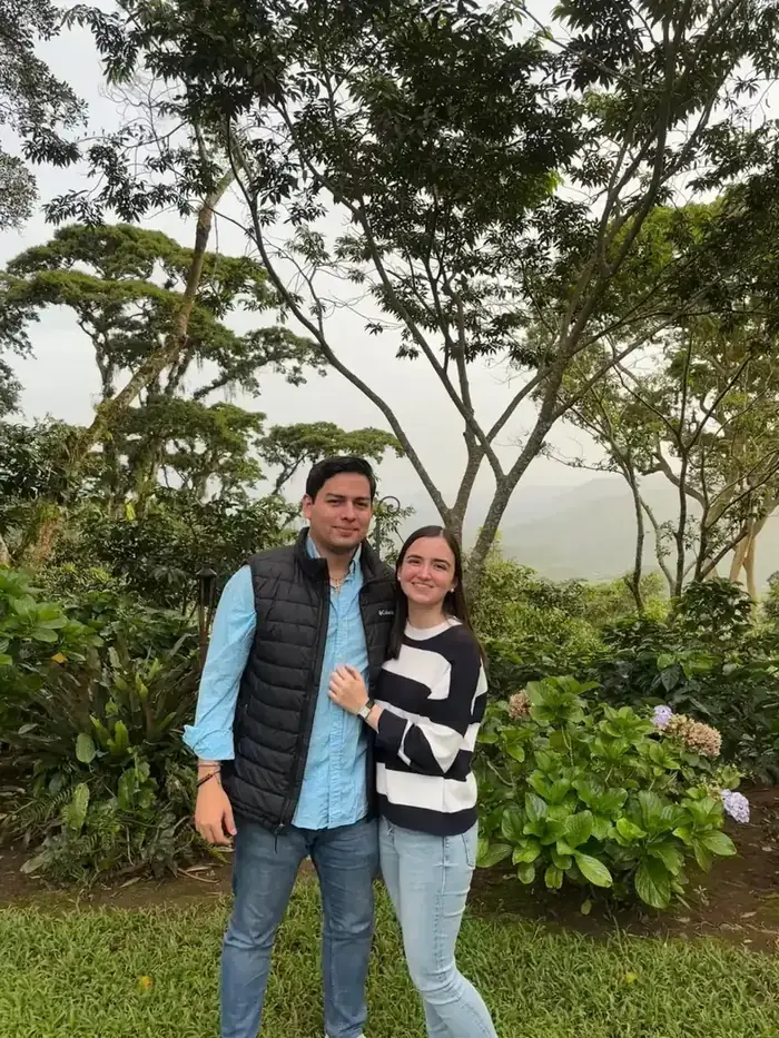 Sofia and Salvador outdoors