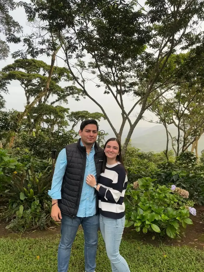 Sofia and Salvador outdoors